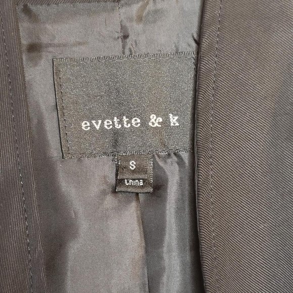 Evette & K Black Moto Draped Zip Front Blazer Jacket Women Size S - Picture 3 of 8